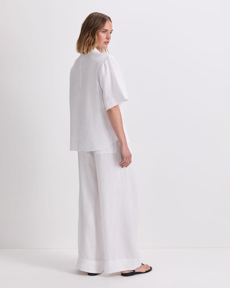 Ariana Linen Shirt in WHITE