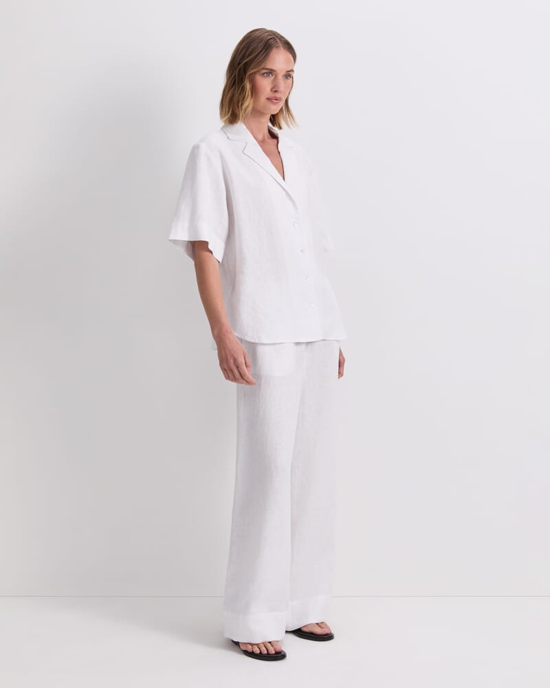 Ariana Linen Shirt in WHITE
