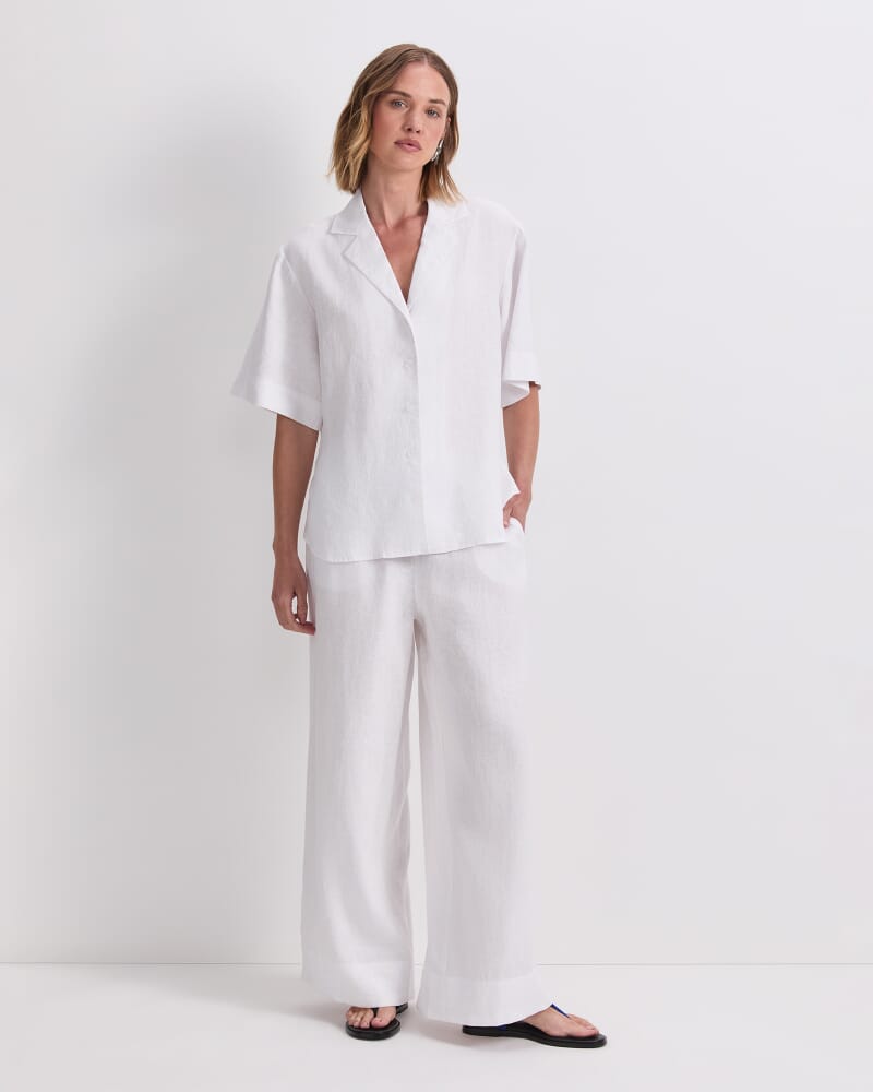 Ariana Linen Shirt in WHITE