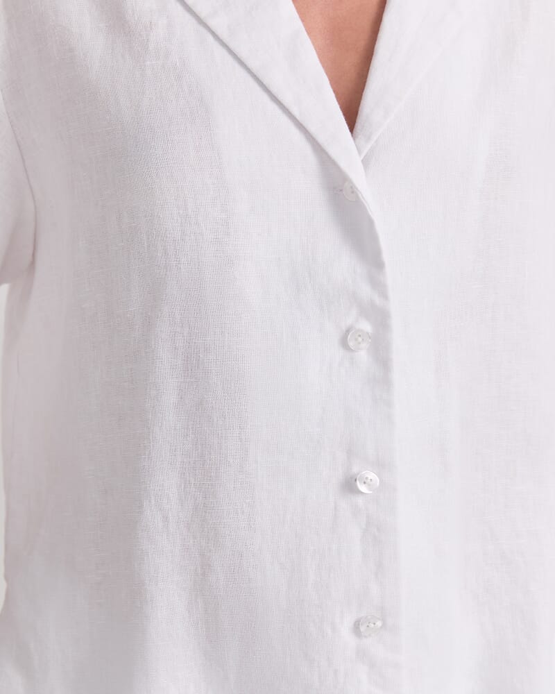 Ariana Linen Shirt in WHITE