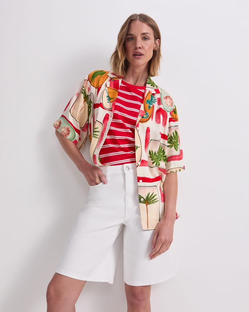 Allegra Denim Short in WHITE