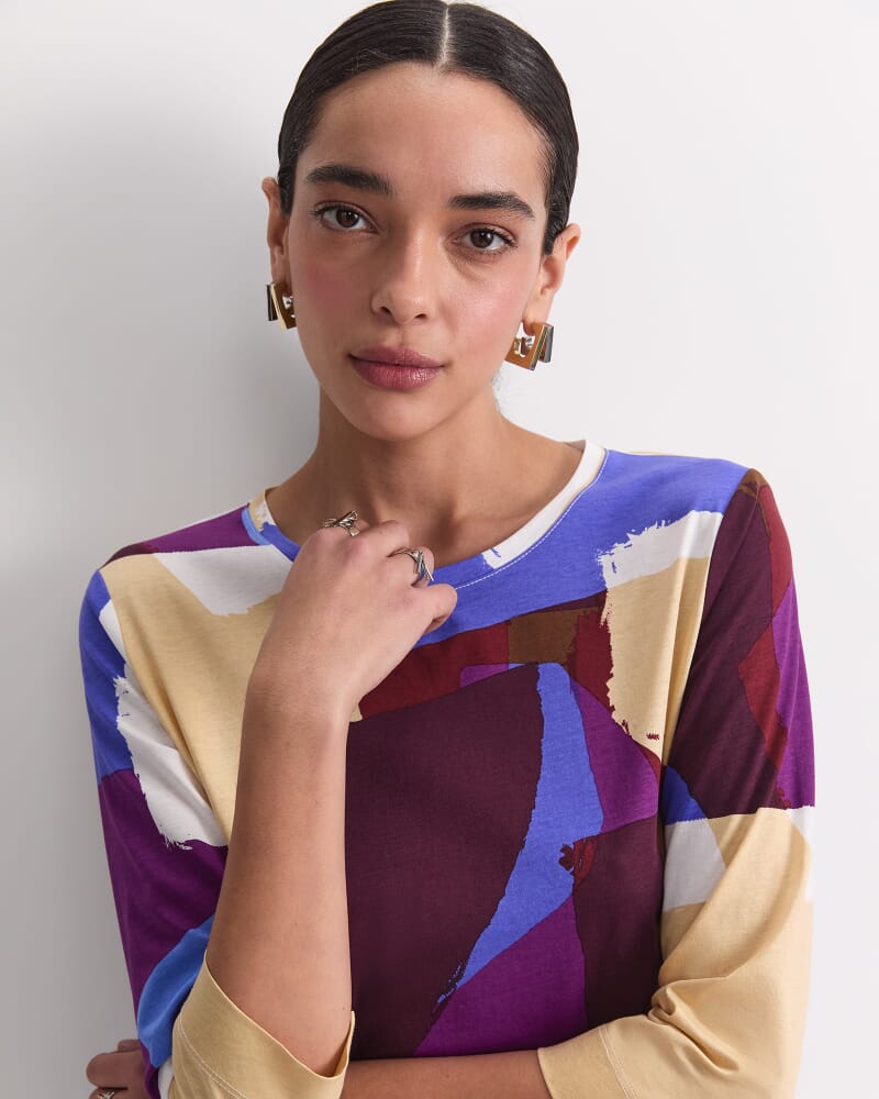 Cora 3/4 Sleeve Mercerised Tee