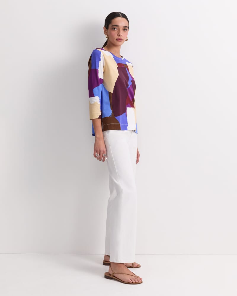 Cora 3/4 Sleeve Mercerised Tee in MULTI