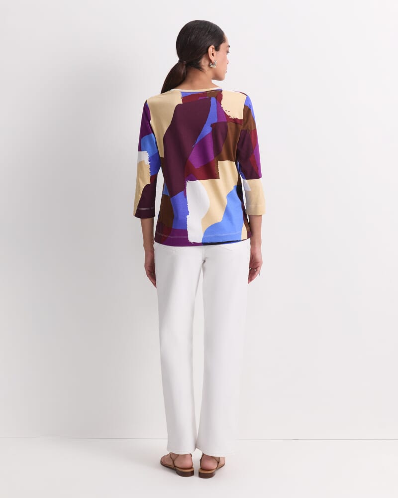 Cora 3/4 Sleeve Mercerised Tee in MULTI