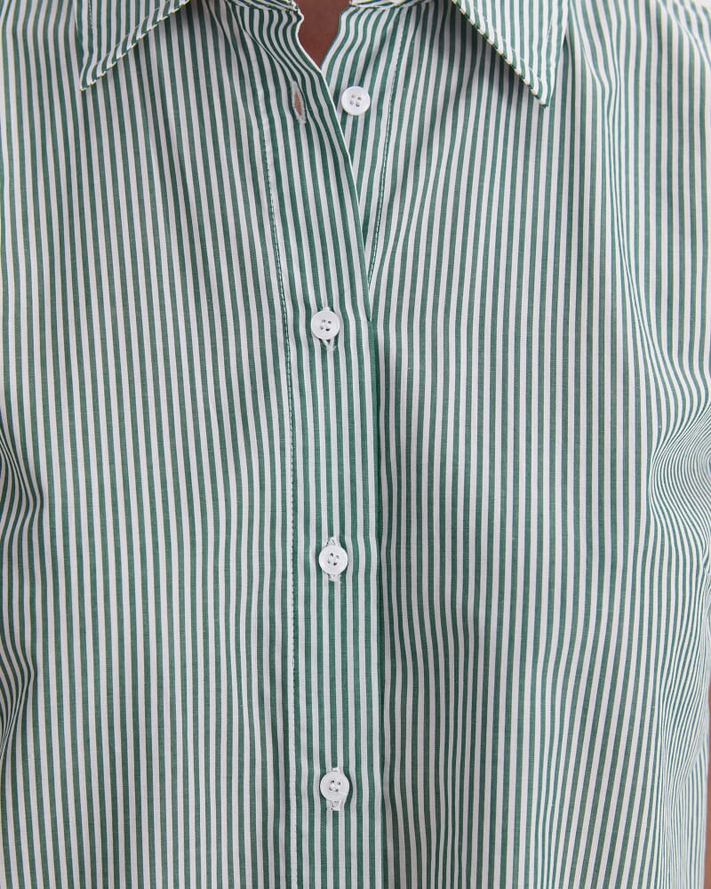 Lily Voile Sleeveless Shirt in GREEN/WHITE