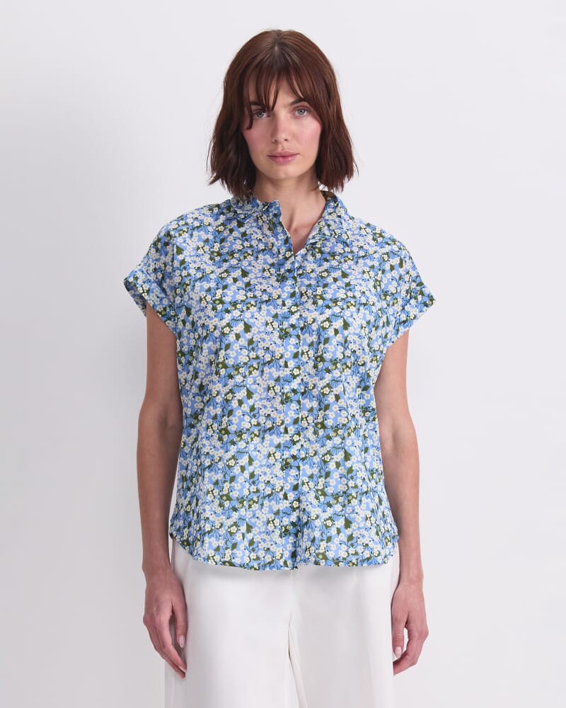 Mitsi Short Sleeve Liberty Shirt in BLUE MULTI
