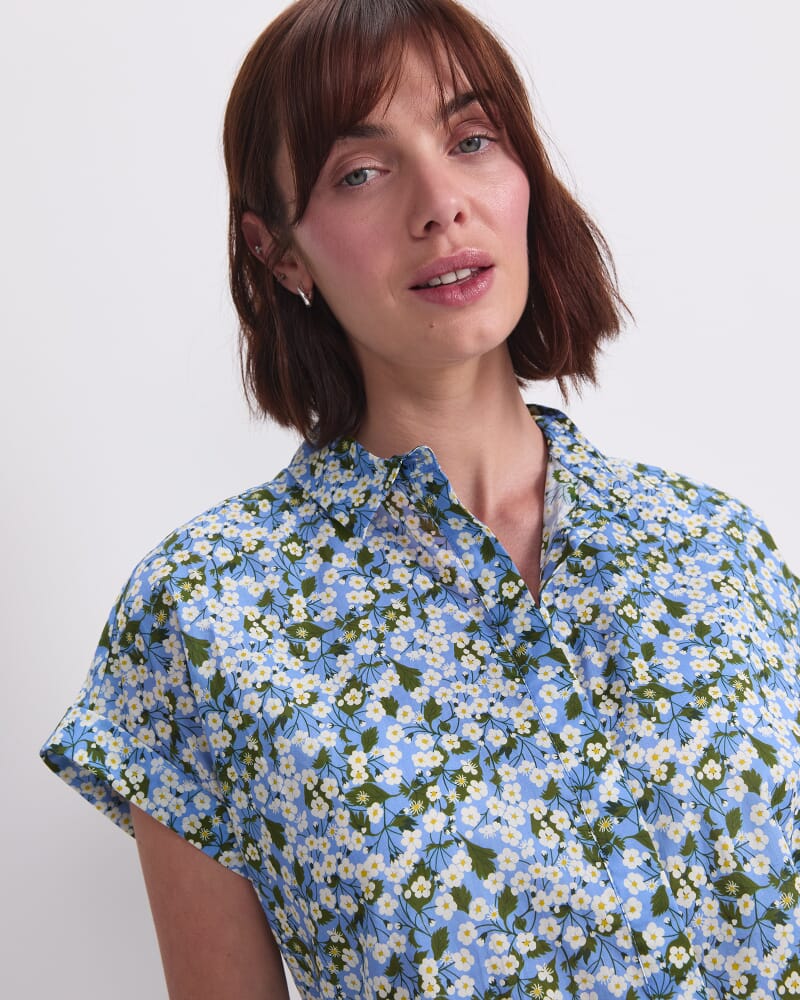 Mitsi Short Sleeve Liberty Shirt in BLUE MULTI