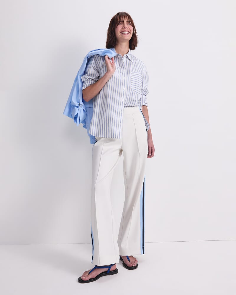Logo Stripe Pocket Shirt in WHITE/BLUE
