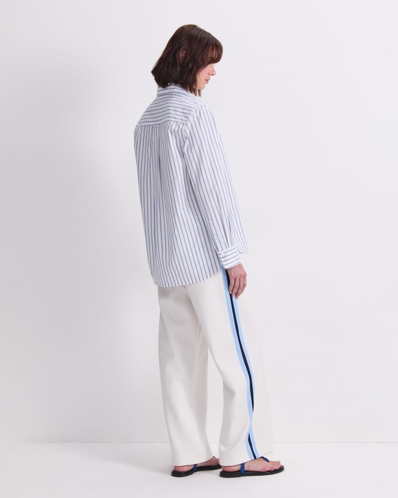 Logo Stripe Pocket Shirt in WHITE/BLUE