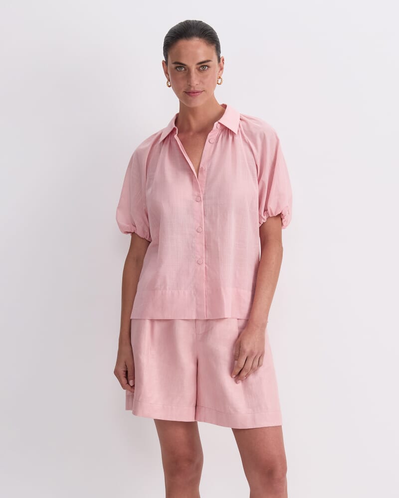 Blouson Sleeve Blouse in DUSTY ROSE