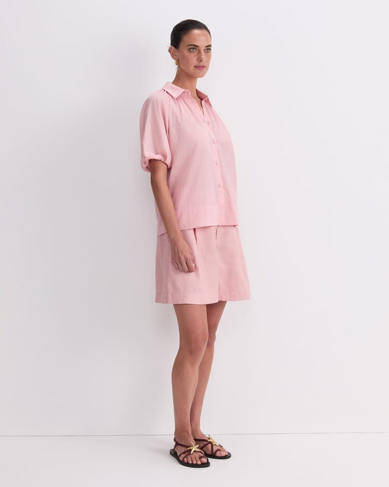 Blouson Sleeve Blouse in DUSTY ROSE