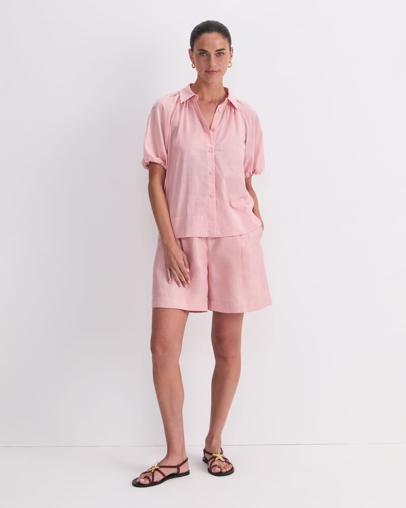 Blouson Sleeve Blouse in DUSTY ROSE