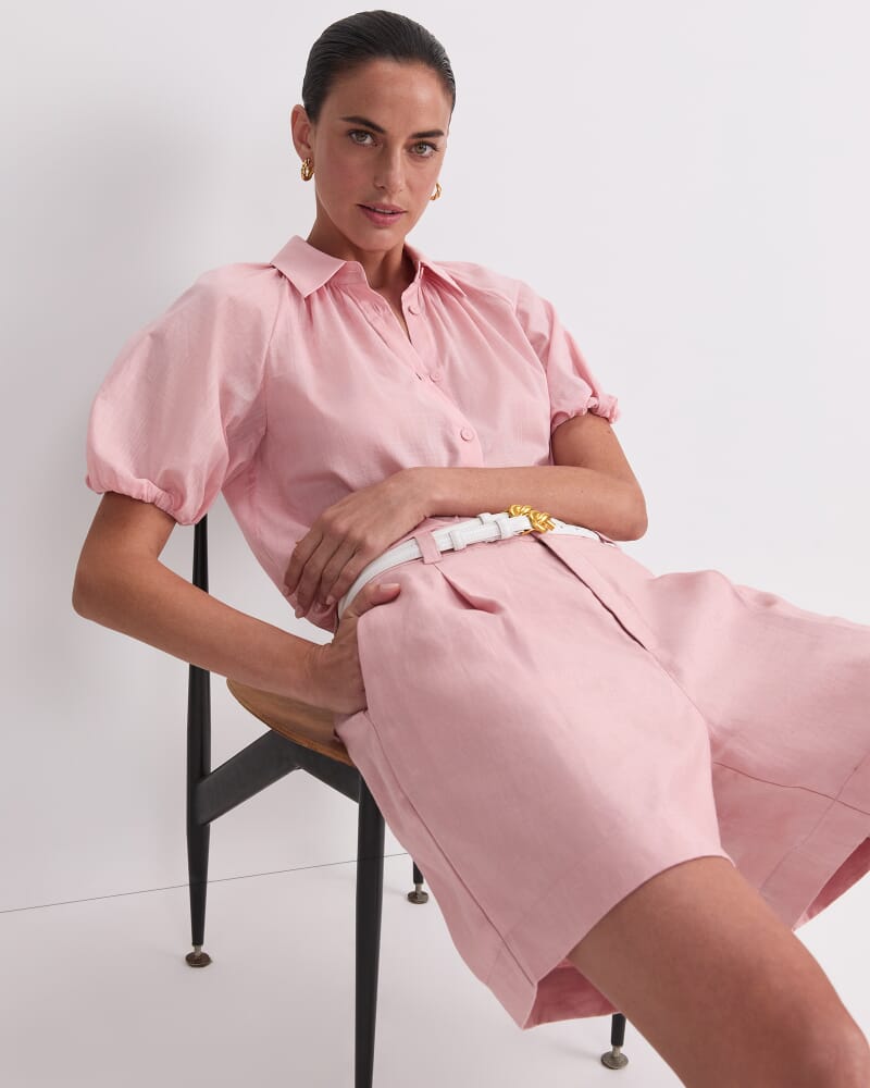 Blouson Sleeve Blouse in DUSTY ROSE