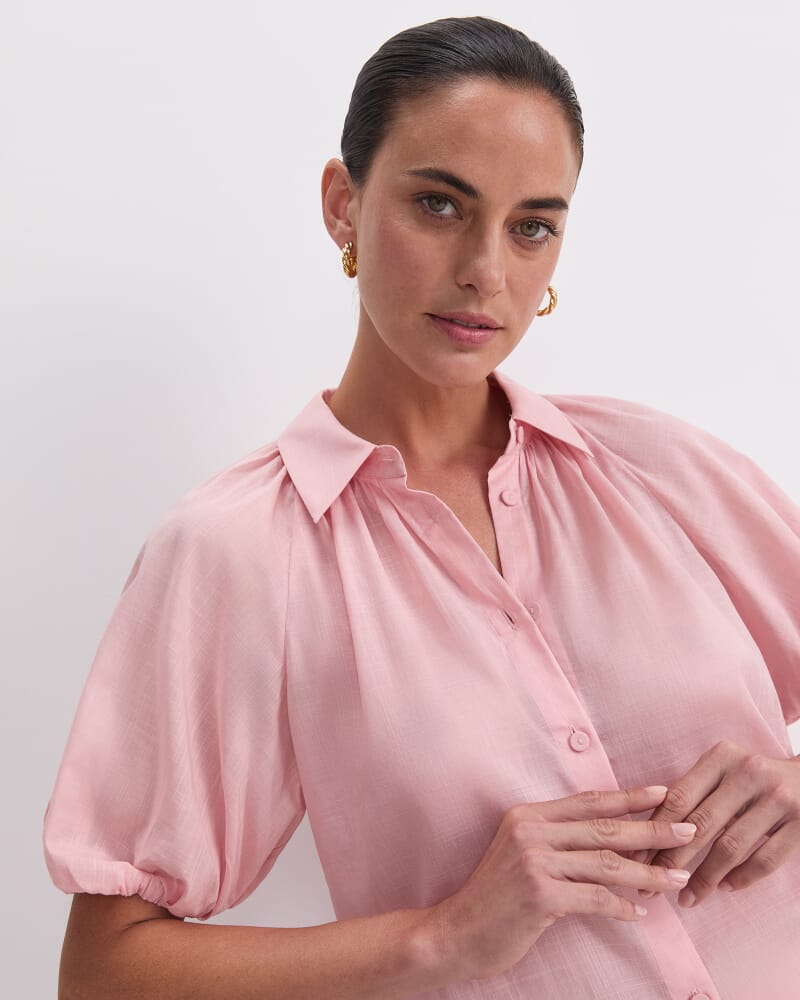 Blouson Sleeve Blouse in DUSTY ROSE