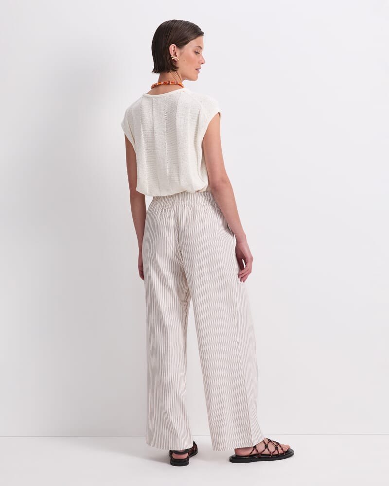 Rosa Straight Leg Linen Pant in NATURAL/IVORY