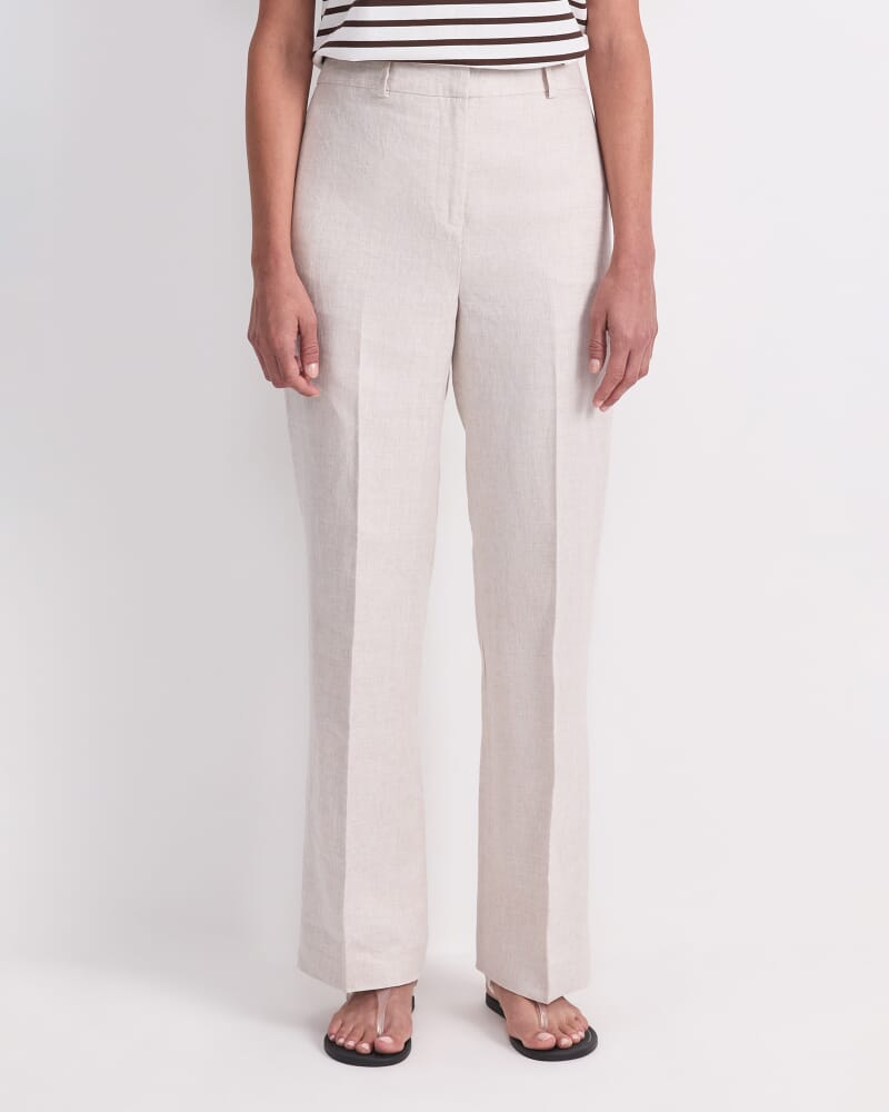 Freya Straight Linen Pant in STRING