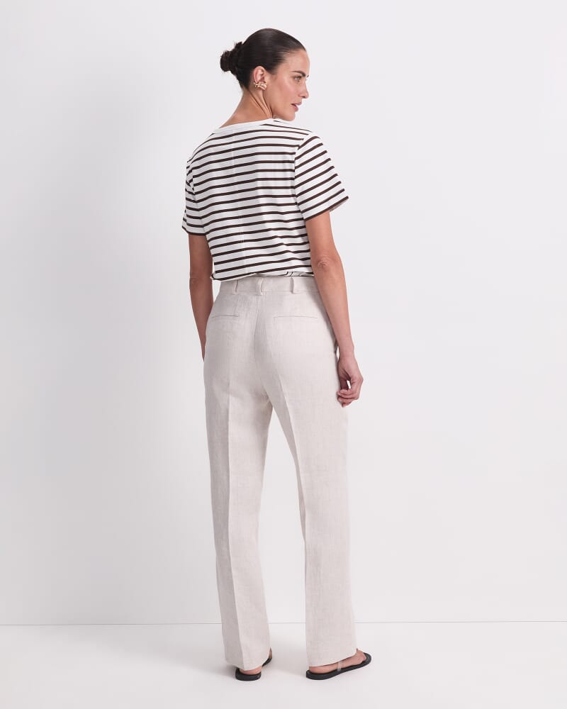 Freya Straight Linen Pant in STRING