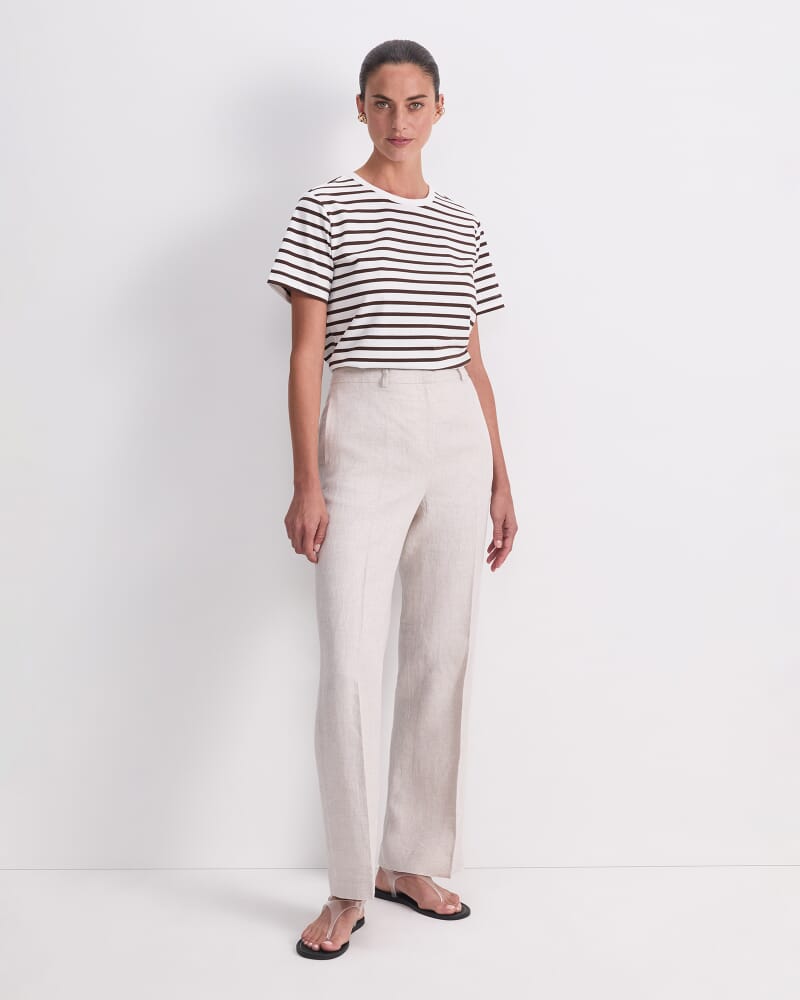 Freya Straight Linen Pant in STRING