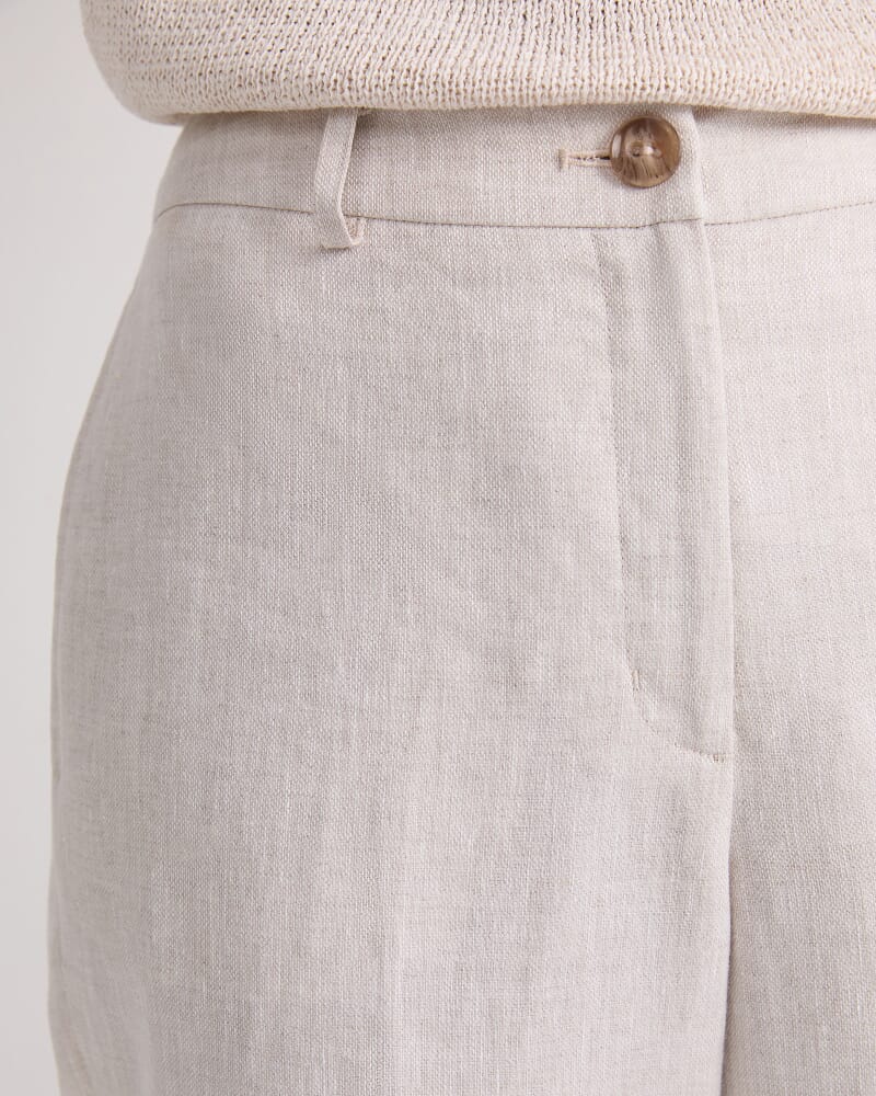 Freya Straight Linen Pant in STRING