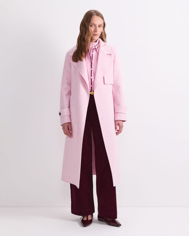 Martha Long Coat in PINK MELANGE