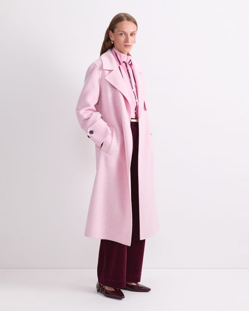 Martha Long Coat in PINK MELANGE