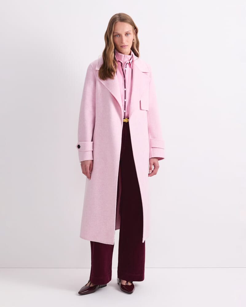 Martha Long Coat in PINK MELANGE