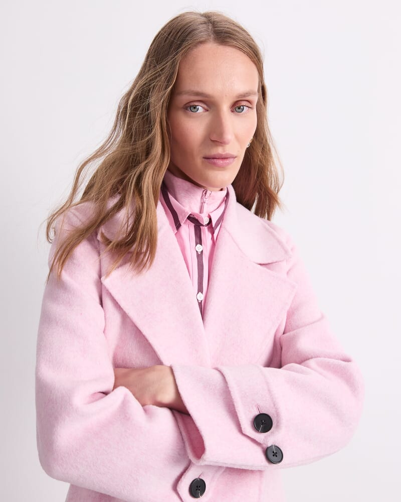 Martha Long Coat in PINK MELANGE