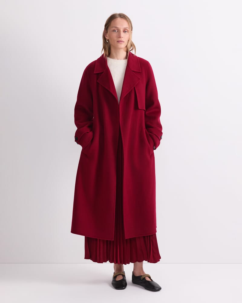 Martha Long Coat in WINE