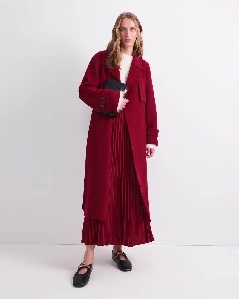 Martha Long Coat in WINE