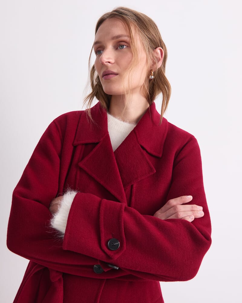 Martha Long Coat in WINE