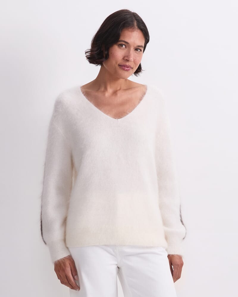 Tatiana Mohair Sweater in WINTER WHITE