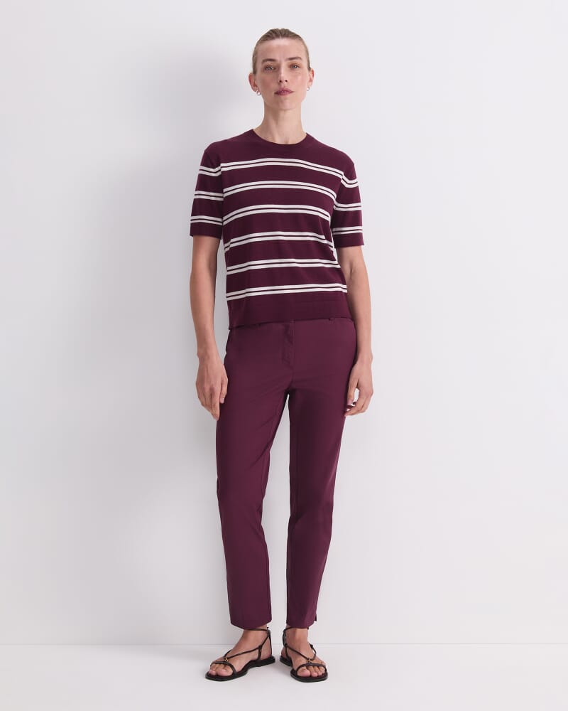 Francis Merino Tee in IVORY/PLUM