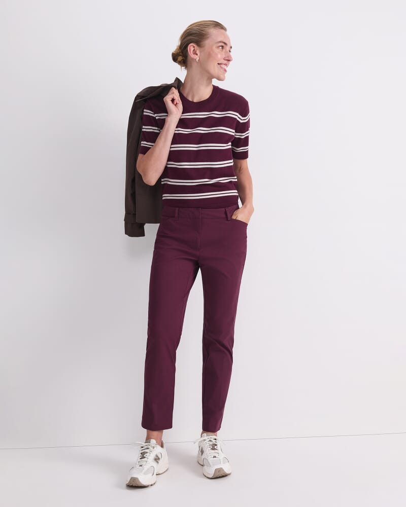 Francis Merino Tee in IVORY/PLUM