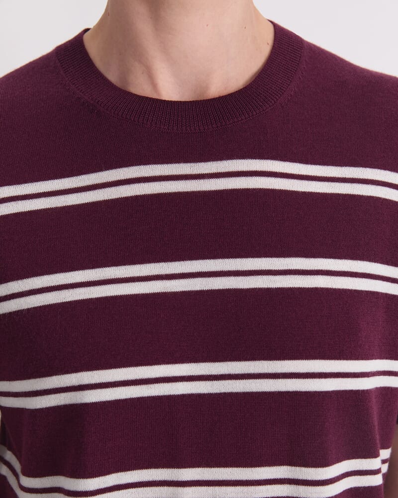 Francis Merino Tee in IVORY/PLUM