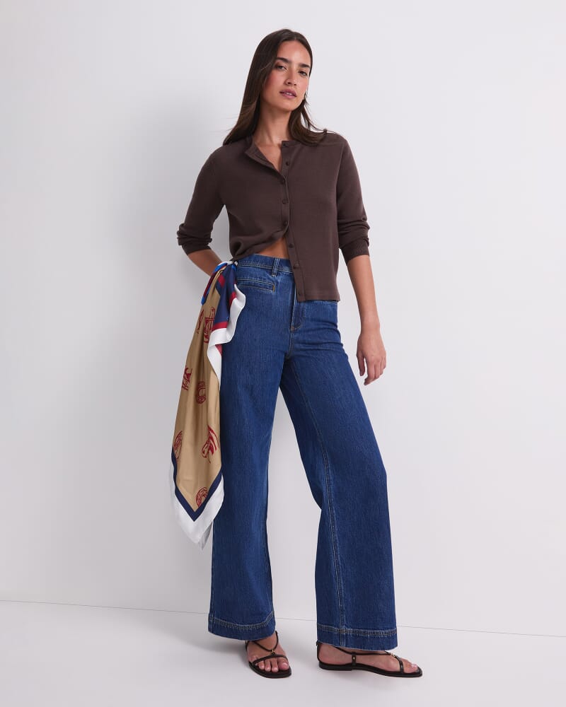 Francis Merino Cardigan in CHOCOLATE