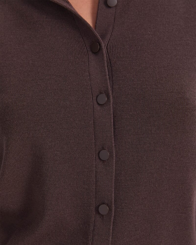 Francis Merino Cardigan in CHOCOLATE