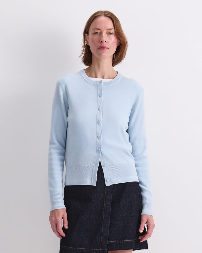 Francis Merino Cardigan in SOFT BLUE