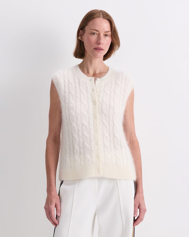 Tatiana Cable Vest in ECRU