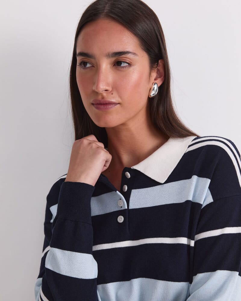 Alphine Oversized Polo in NAVY