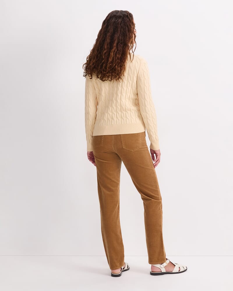 Merino Cable Sweater in AMBER