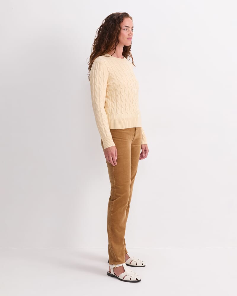 Merino Cable Sweater in AMBER