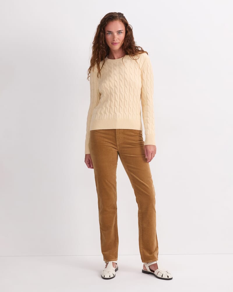 Merino Cable Sweater in AMBER