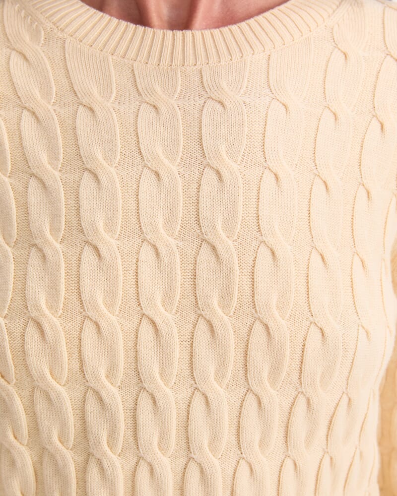 Merino Cable Sweater in AMBER