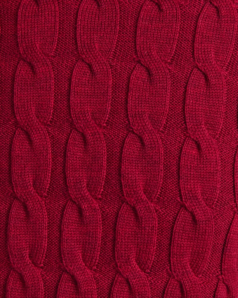 Merino Cable Sweater in RUBY