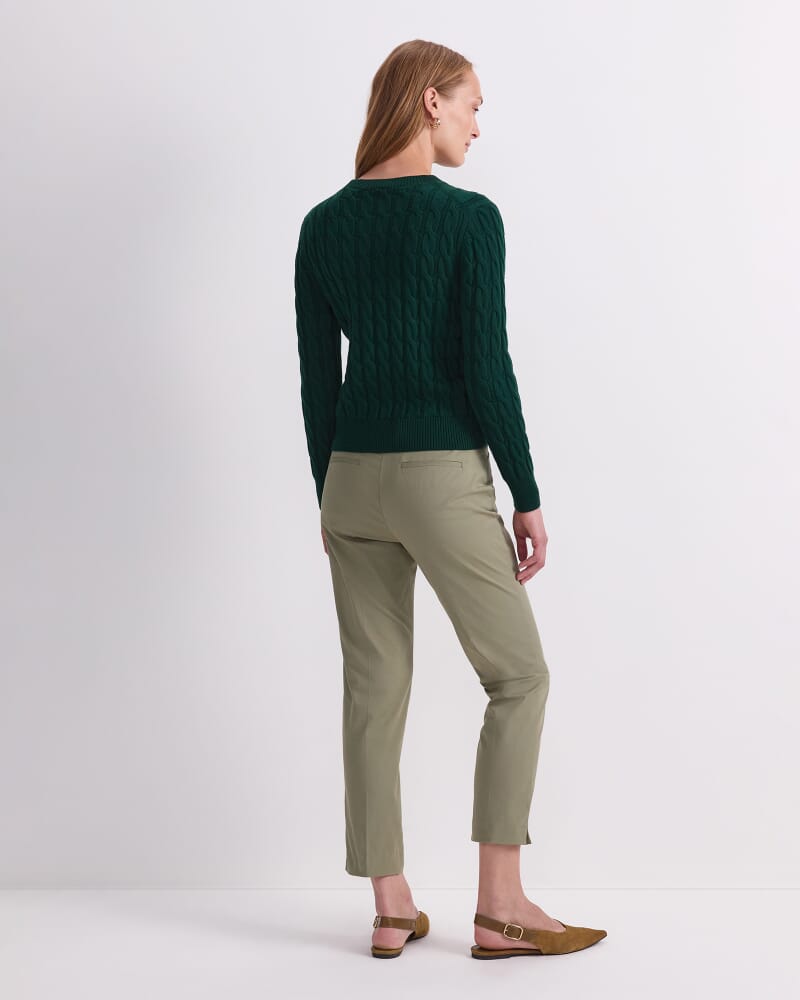 Merino Cable Sweater in EMERALD
