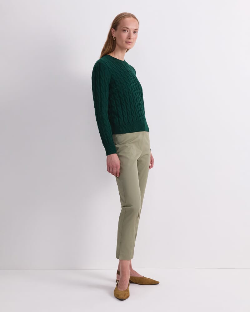 Merino Cable Sweater in EMERALD