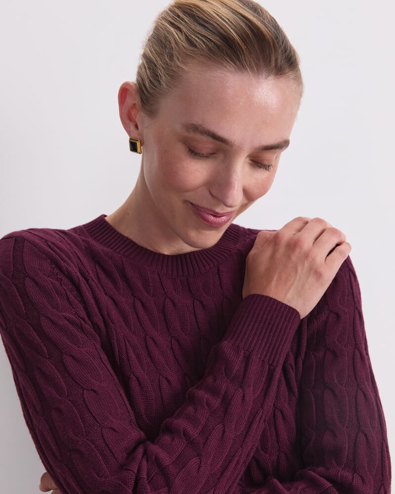Merino Cable Sweater in FIG
