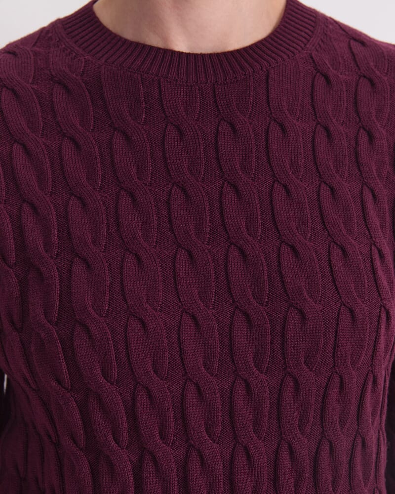 Merino Cable Sweater in FIG
