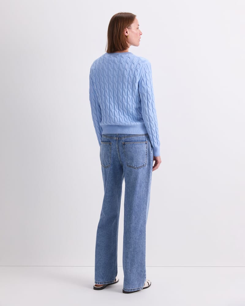 Merino Cable Sweater in SEA