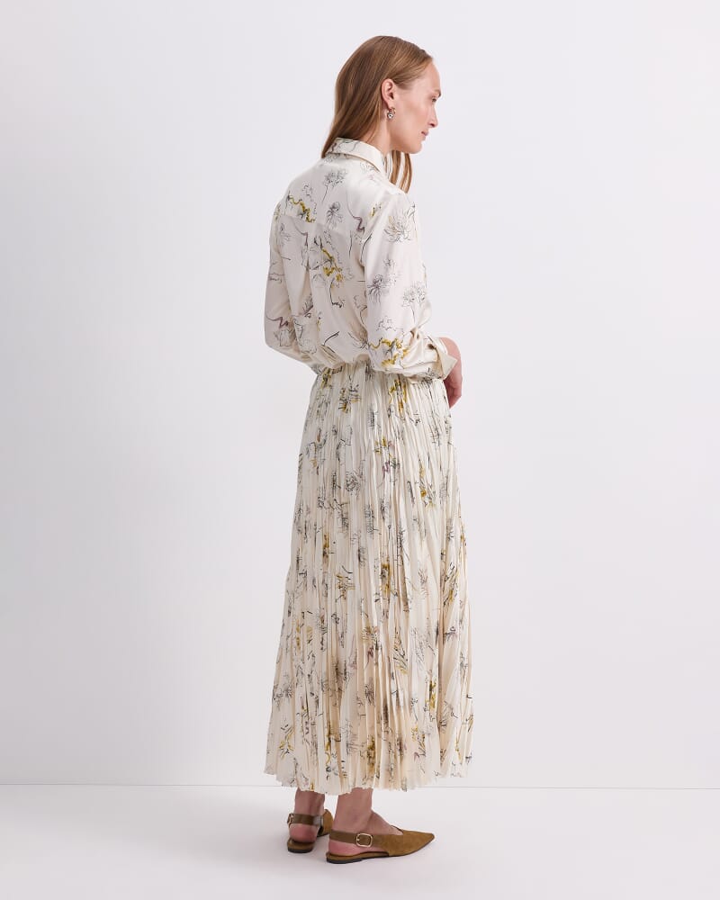 Yara Pleated Skirt in MULTI WHITE